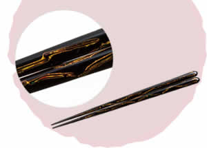 Old Wakasa-Nuri Chopsticks, Golden Pine [20.5cm]