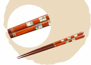 Shell/Mother-of-Pearl Chopsticks, Helwingia [21cm]