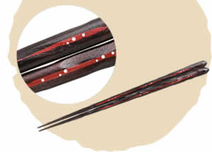 木纹 筷子 水滴 [23cm]