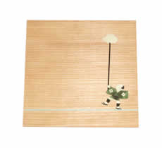 天然木镶嵌杯垫 京都, 时代祭  家仆