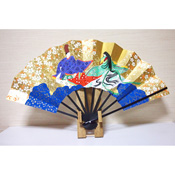 90 Size Decorative Japanese Fan "Tale of Genji (Spring Party)"