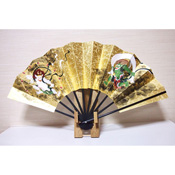 90 Size Decorative Japanese Fan "Fujin & Raijin"
