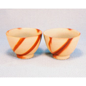 [Bizen Ware] Hidasuki Short Teacups, Set of 2 w/Paper Box