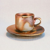 [Bizen Ware] Sangiri Coffee Set, Round Type w/Paper Box