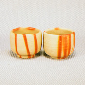 [Bizen Ware] Hidasuki Sake Cups, Set of 2 w/Paper Box