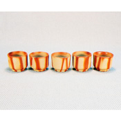 [Bizen Ware] Hidasuki Mini Sake Cups, Set of 5 w/Paper Box