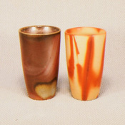 [Bizen Ware] Sangiri/Hidasuki Pair of Beer Mugs in Paper Box　