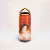 [Bizen Ware] Sangiri Striped Vase w/Handle in Paper Box