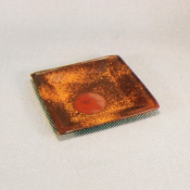 [Bizen Ware] Goma Beaten Square Plate Small in Paper Box 