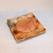[Bizen Ware] Sangiri Beaten Square Plate in Paper Box