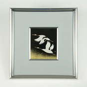 Wajima Lacquer Panel (Size 1) Gold-Inlaid Crane by Tomoda
