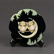 Wajima Lacquer Decorative Stand, Owl by Zenko