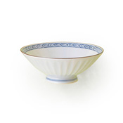 Rakuhoukama Stripped White Porcelain Rice Bowl (Small)