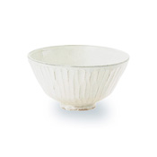Kiyokazukama Layered White Glaze Rice Bowl (Small)