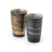 Touetsu Kiln, Gold & Silver Brush-Trace Pattern Small Paired Shochu Liquor Cups