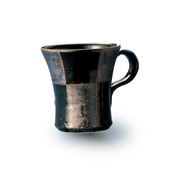 Keigama Black Glaze Checkered Mug
