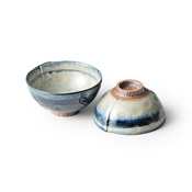 Shuhogama Ofuke Tojime Design Rice Bowl Pair Set