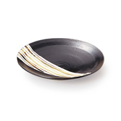 Black Oribe Plate by Nagae