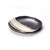 Black Oribe Serving Plate set of 5 by Nagae