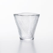 Casual Sake Utensil, Heat Resistant Curved Sake Cup (Clear) 