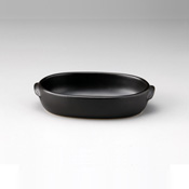 Black Glaze Mid Size Oval Au Gratin Dish