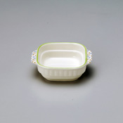 Small Flower Designs & Green Line Stackable Square Au Gratin Dish (Small) 