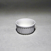 White Ribbed Soufflé Dish (Large) 
