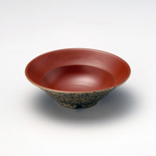 Black Clay Split Base (Crimson) Large Bowl