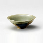 Glass Varnish Flat Rice Bowl