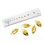 Blasted Leaf Chopsticks Rest Golden 5-PackSet (Golden Plate)