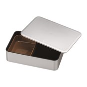 [便當盒] 男性用單層午餐盒 金屬銀