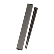 Metallic Series 21.0 Square Chopsticks & Case Set Metallic Black 