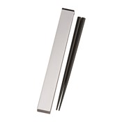 Metallic Series 21.0 Square Chopsticks & Case Set Metallic Silver