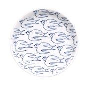 Hasamiyaki Janke Small Plate, White Sparrow