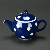 藍底白點系列茶壺