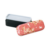 [Bento Box] Cherry Blossom & Rabbit  Bonded Cloth Slim Compact Lunch Box, Pink