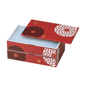 [便當盒] 百花系列 長方形兩層式便當盒 紅色