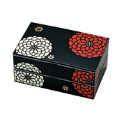 [Bento Box] Hyakuhana, Square 2-Tier Bento Box Black