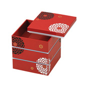 [Bento Box] Hyakuhana, 15.0 Square 3-Tier Box, Red 