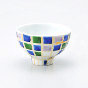 Aritayaki Mosaic Rice Bowl, Blue
