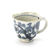 Minoyaki Blue & White Porcelain Octopus Arabesque Mug