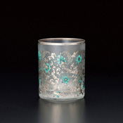 蔓藤花纹 (银色) 复古玻璃杯
