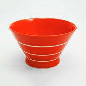 Hasamiyaki, Striped Kurawanka Bowl (Red)