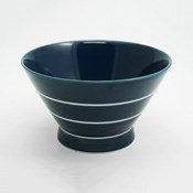 Hasamiyaki, Striped Kurawanka Bowl (Blue)