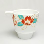 SAKE GLASS Katakuchi Cup, Gold Camellia 
