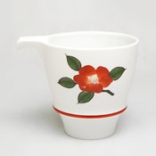 SAKE GLASS Katakuchi Cup, Snow Camellia 