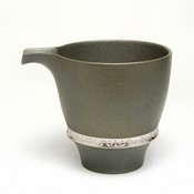 SAKE GLASS Katakuchi Cup, Oxidized Silver