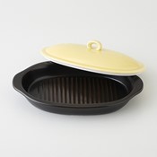 [Cookware] Microwave Cooking Dish, Oval, Pale Yellow