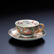 Gold Rococo-Style Pattern Coffee Cup & Saucer, 1
