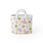 Basket, Large Cherry Blossoms, Red, Small Size 